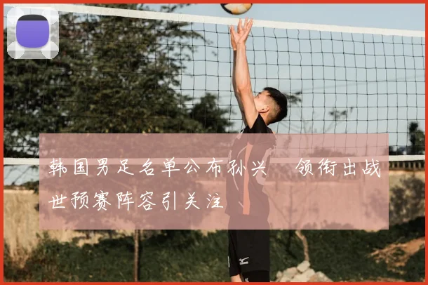 韩国男足名单公布孙兴慜领衔出战世预赛阵容引关注